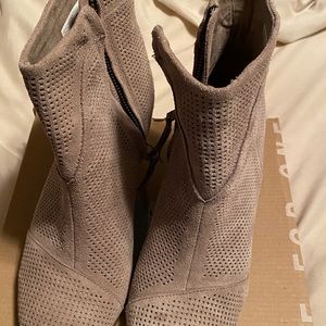 Toms Perforated Taupe Booties